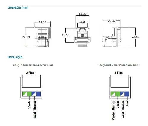 Tomada Para Telefone RJ11 Termoplástico C/ Componente Metálico Modular Branco - Tramontina Liz