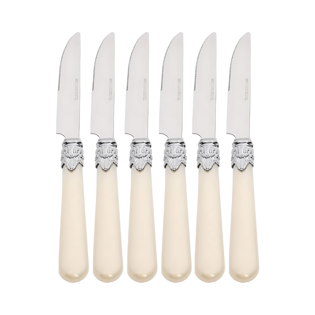 Facas de Mesa Romantic Pérola 6 Peças Mimo Style