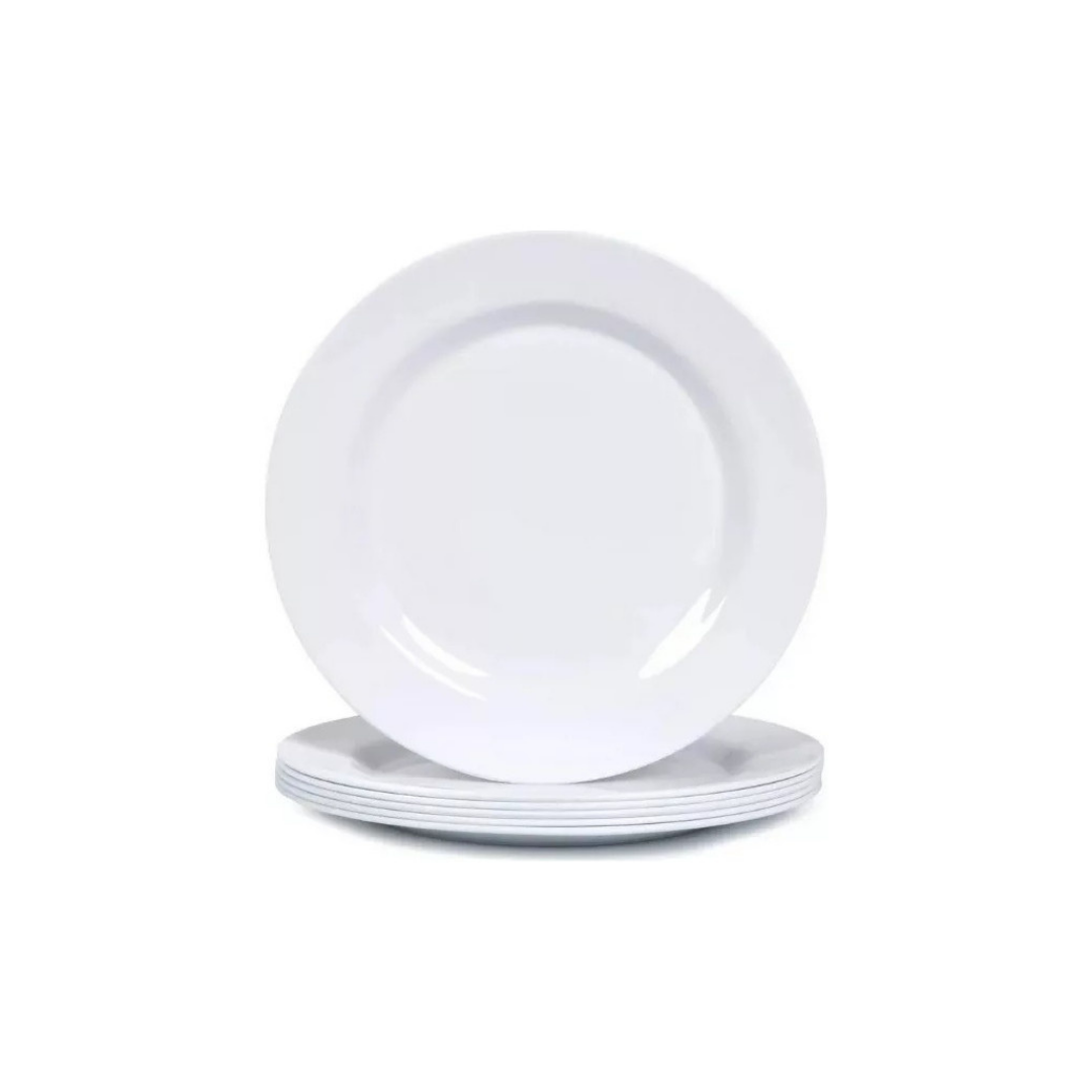 Prato de Sobremesa Melamine Branca 18cm Yangzi