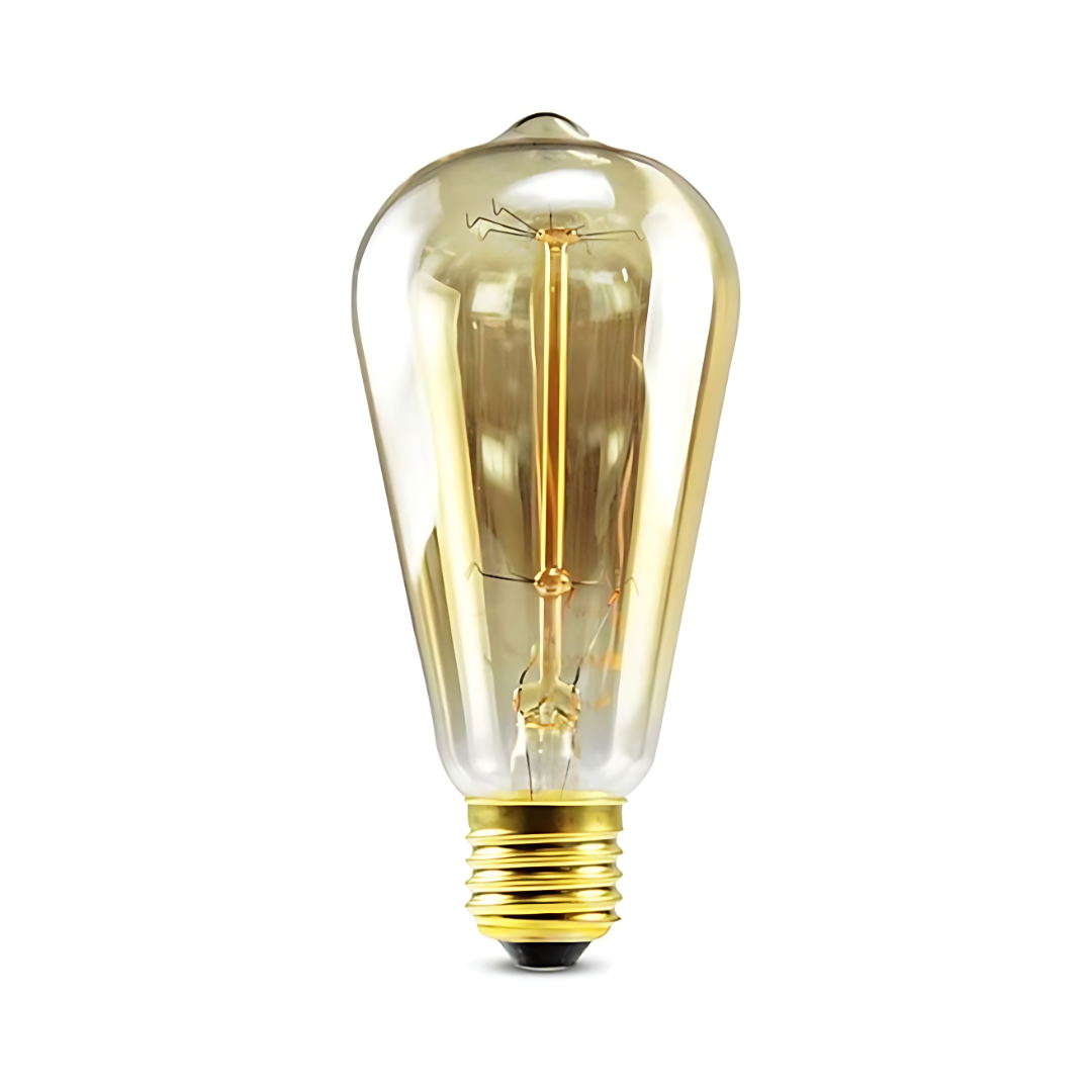Lâmpada com filamento de carbono bulbo ST64 40W ÂMBAR 2400k 127v GALAXY
