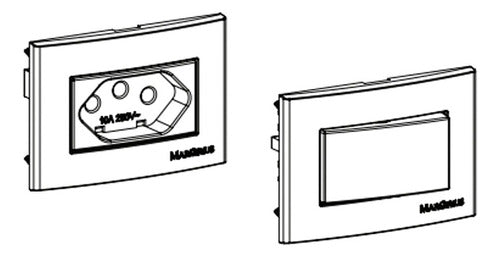 Conjunto Placa Com Suporte Para Móvel Clean Ebony Margirius