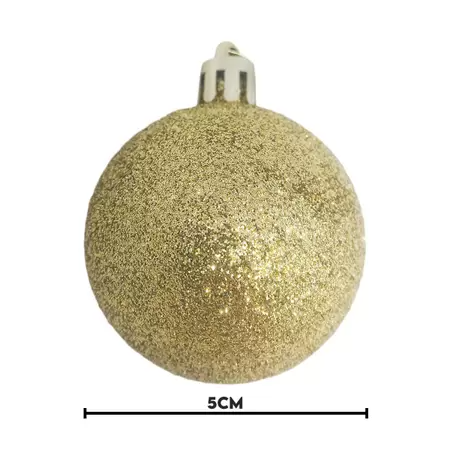 Bola de Natal Mista com 12 Dourado 3cm Florarte