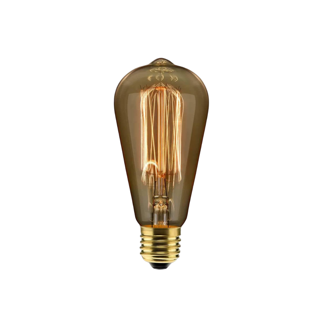 Lâmpada com filamento de carbono bulbo ST64 40W ÂMBAR 2400k 127v GALAXY