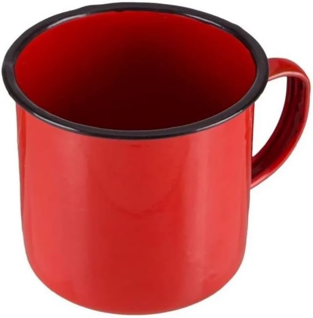 Kit Bule Esmaltado 1L com 4 Canecas 90ml Vermelho Yangzi