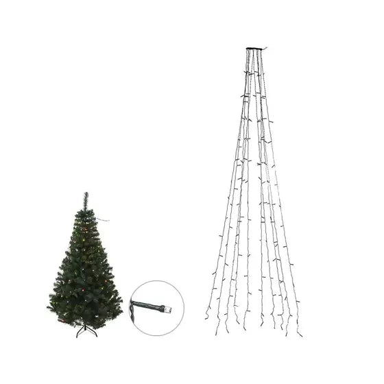 Pisca 140 LED Árvore Fio Verde 127v Color 1,8m Florarte
