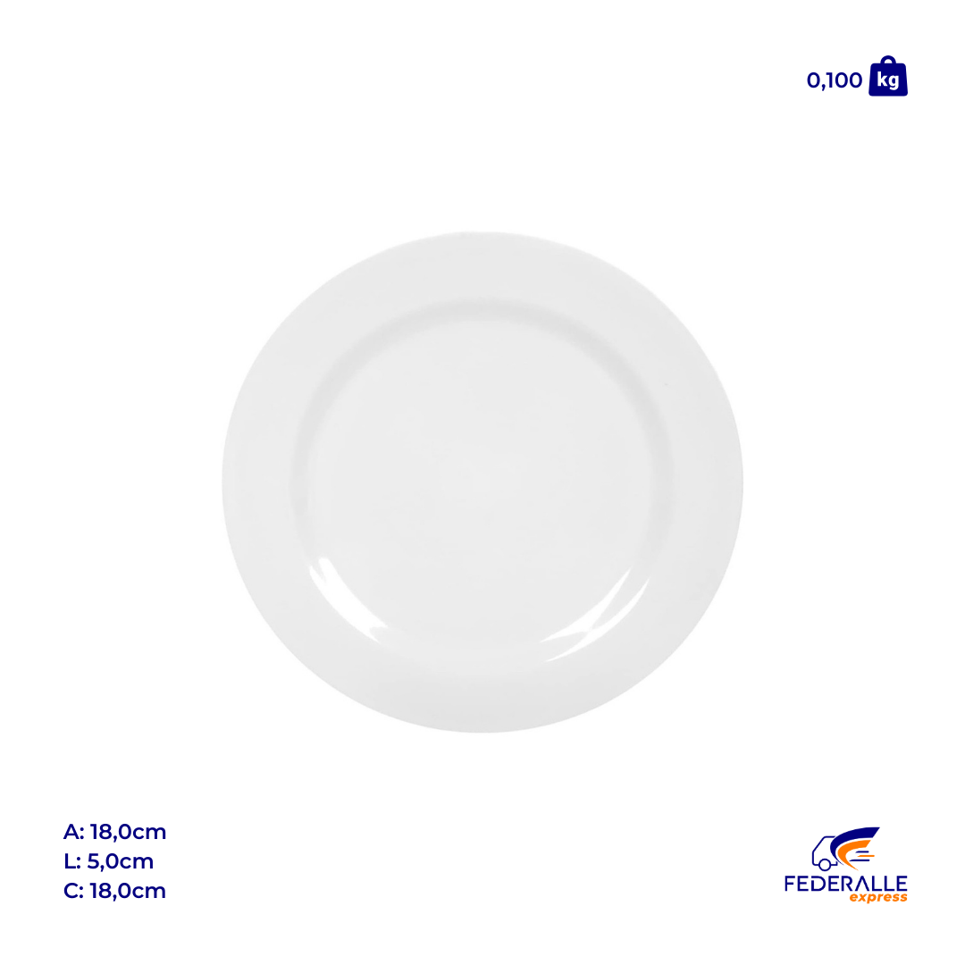Prato de Sobremesa Melamine Branca 18cm Yangzi
