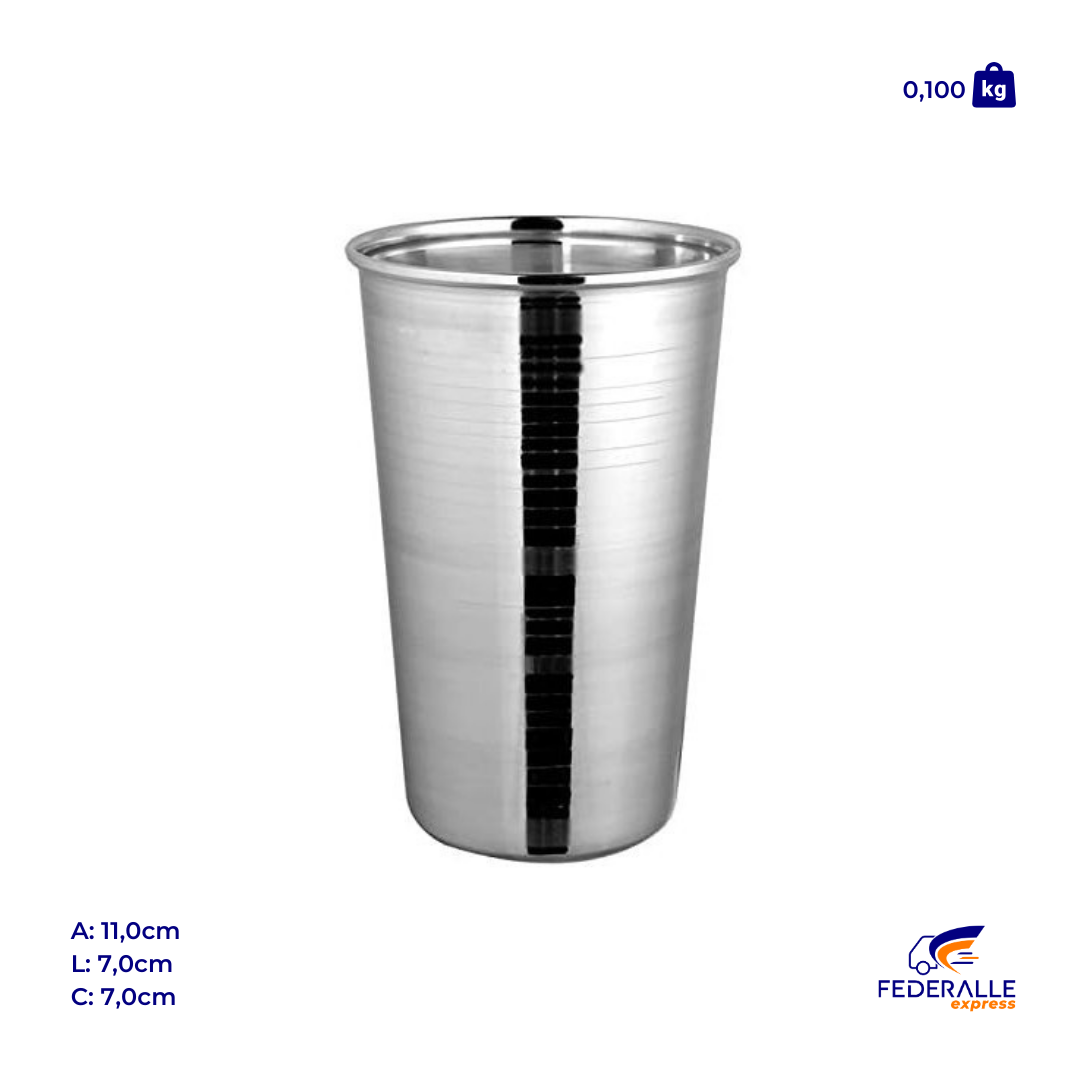 Jogo de 12 Copos Inox 250ml Yangzi Alumínio Resistente