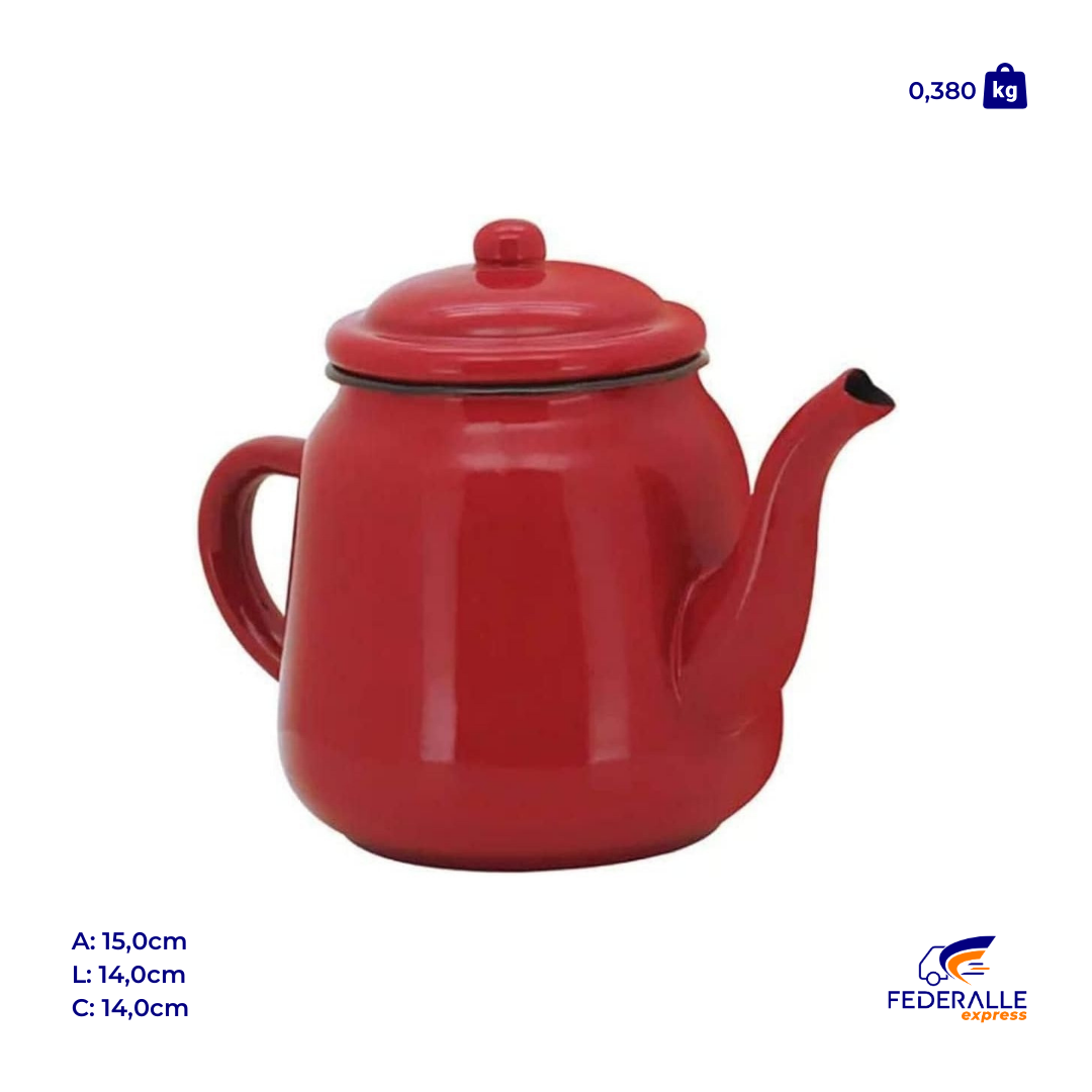 Bule Esmaltado Tradicional Vermelho 1L Yangzi
