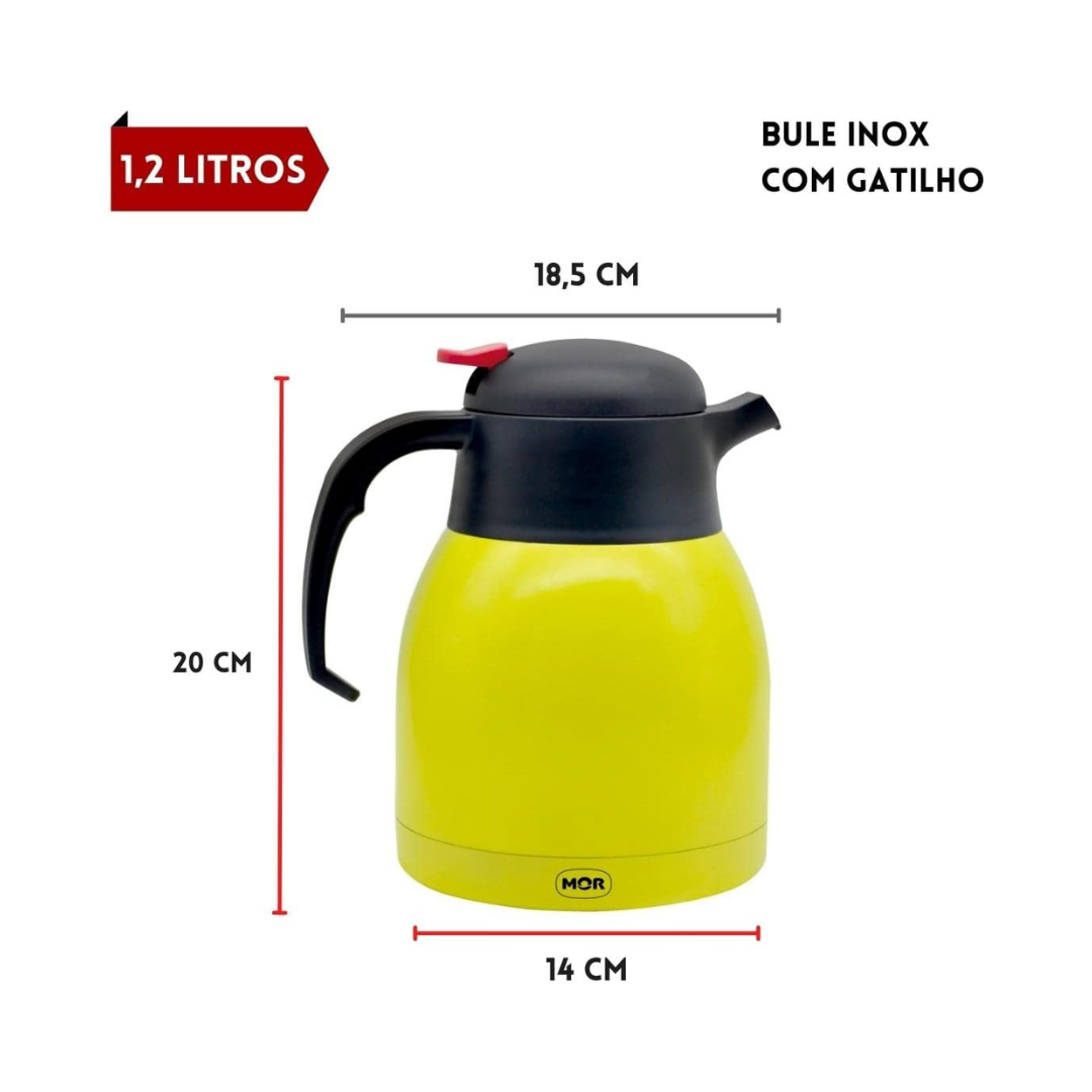 Bule Mor Inox Com Gatilho 1,2L Trendy - Cores Sortidas