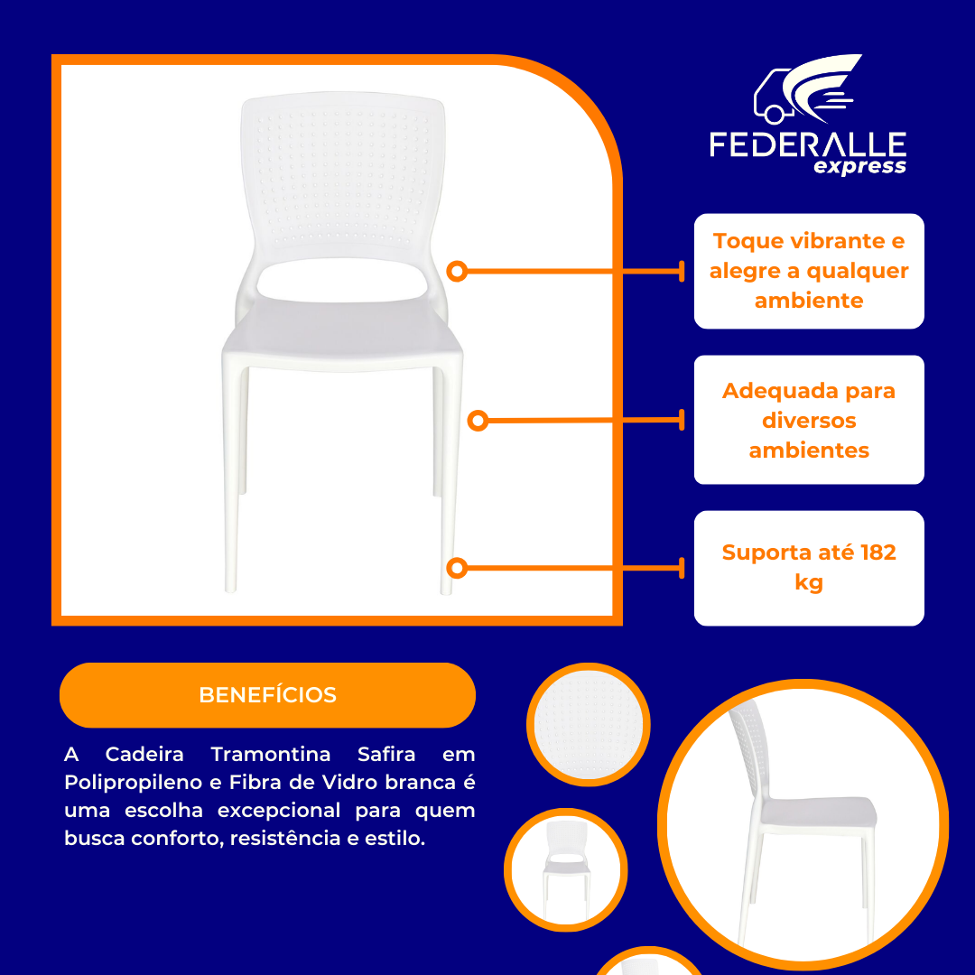 Cadeira Tramontina Safira em Polipropileno Branco
