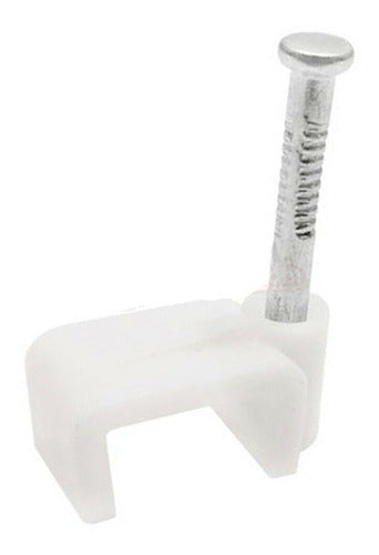 Kit C/120 Unidades Fixadores De Fios Retangulares 4mm Branco - Decorlux
