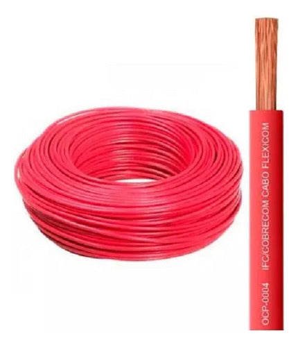 Cabo Flexicom 4,0mm Vermelho Rolo de 8 metros - Cobrecom
