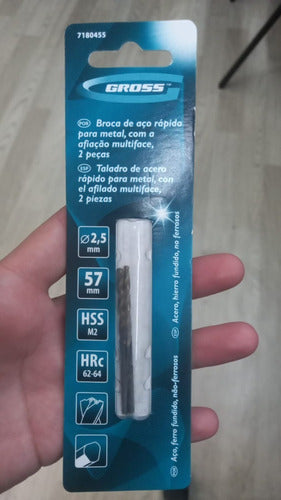 Broca Industrial Hss 2,5mm Com Afiação Na Ponta