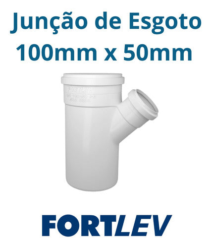 Junção Em Y Esgoto Pvc Branco 100mm X 50mm Fortlev