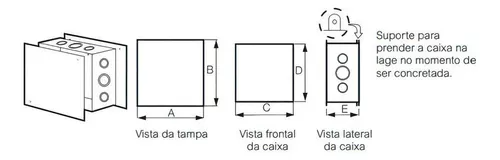 Caixa de Passagem de Embutir Metal 30x30cm Pial