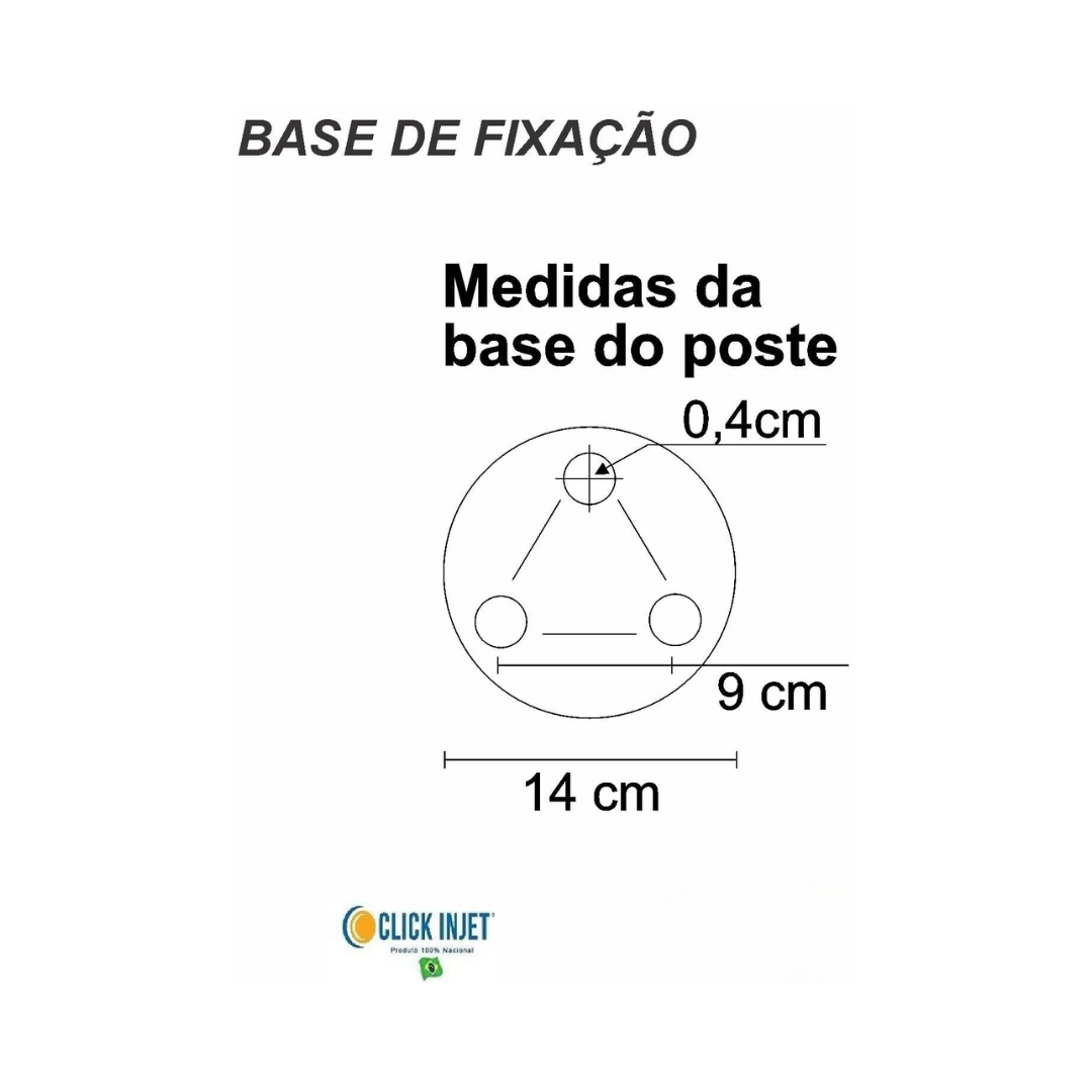 Balizador Poste de Jardim com Globo 551 Branco Click Injet