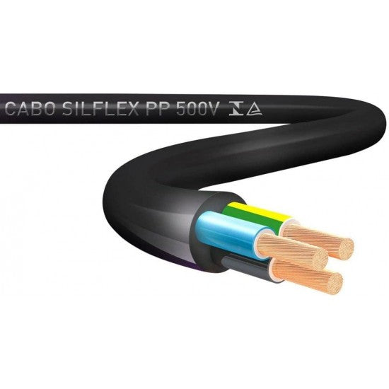Cabo PP 3x2,5mm Preto Rolo 4,5 metros 500V - Sil