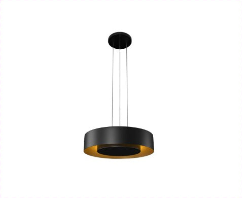 Pendente Bottom 60cm 3xE27 Preto/Dourado Bivolt - Orluce