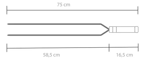 ESPETO 2 H INOX 75 CM - (58CM LAM) STANDARD GR0550 GRILAZER