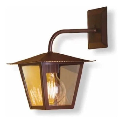 Arandela Colonial Aço Fosfatizado Marrom Vintage - Ideal