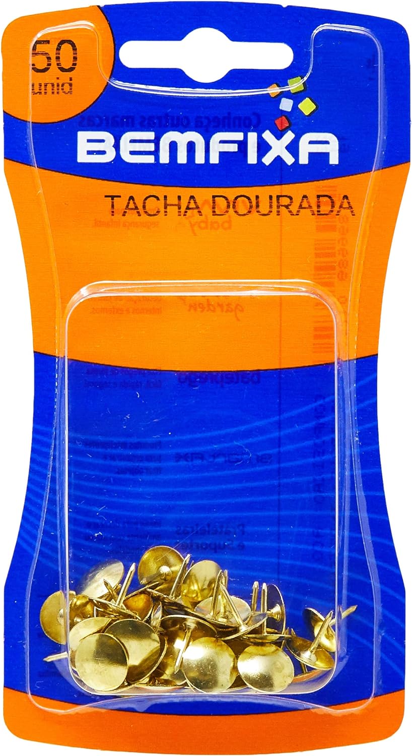 Tacha Dourada 50 unidades - Bemfixa
