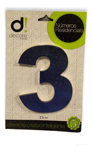 Número 3 de Acrílico Espelhado 15cm Decore
