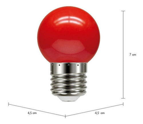 Lâmpada Bolinha Decorativa Vermelho G45 E27 Galaxy 127v