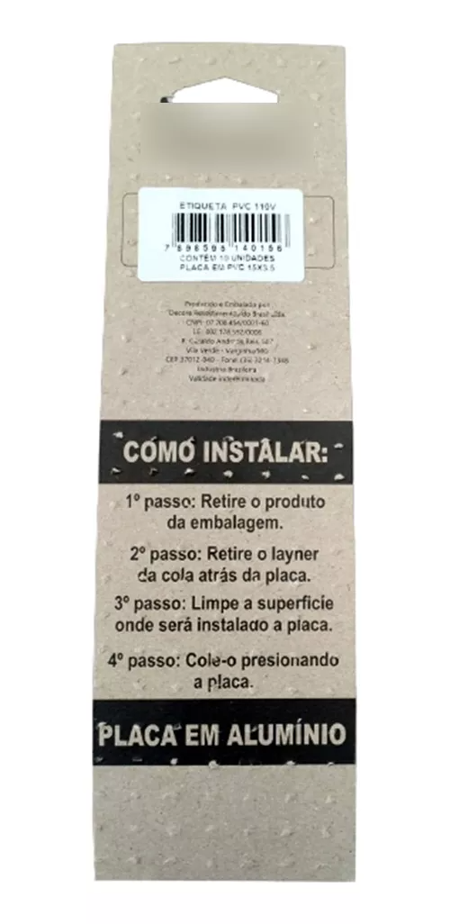 Kit com 10 Cartelas Etiqueta adesiva 110V 15 X 3,5 Decore