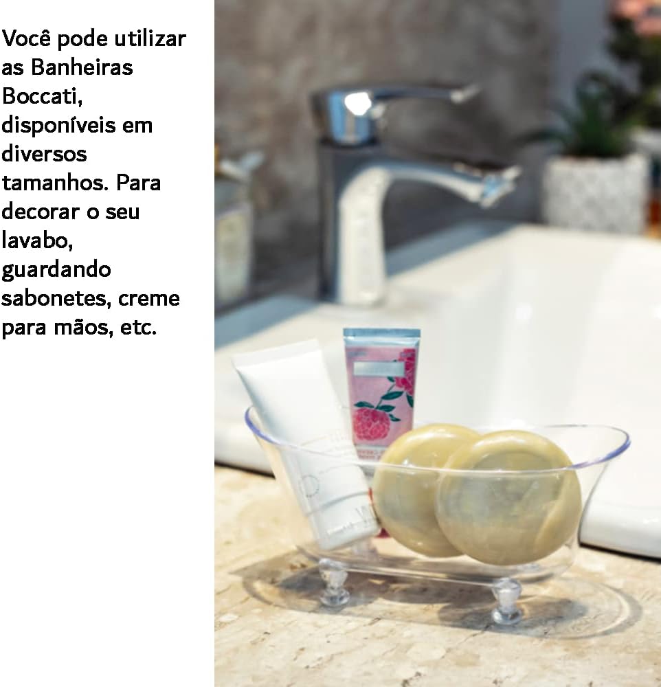 Mini Banheira em Acrílico PU 19cm Transparente Kailash