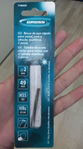 Broca Hss 2.0mm Com Afiação Na Ponta Industrial
