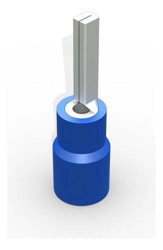 Terminal Pino Curto Pré Isolado 20mm (1,5-2,5mm) 27A Azul - Decorlux