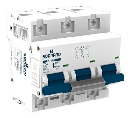 Disjuntor Tripolar Din Curva C 70a 10ka