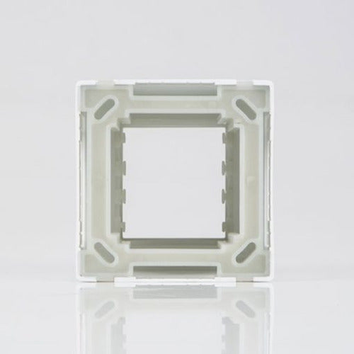 Caixa Sobrepor 75x75 2 Postos C/ Suporte Sleek Branco