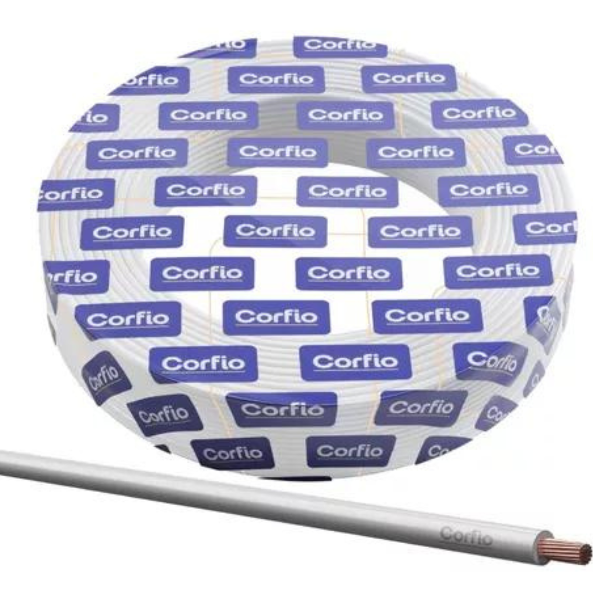 Cabo Flex 10,0mm Branco Rolo de 9 Metros 750v - Corfio
