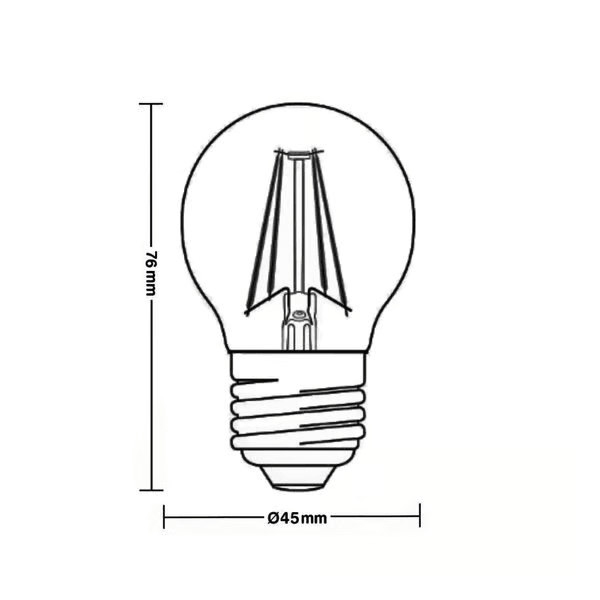 Lâmpada Led Taschibra Filamento Vintage Globo G45 Âmbar - Federalle Express