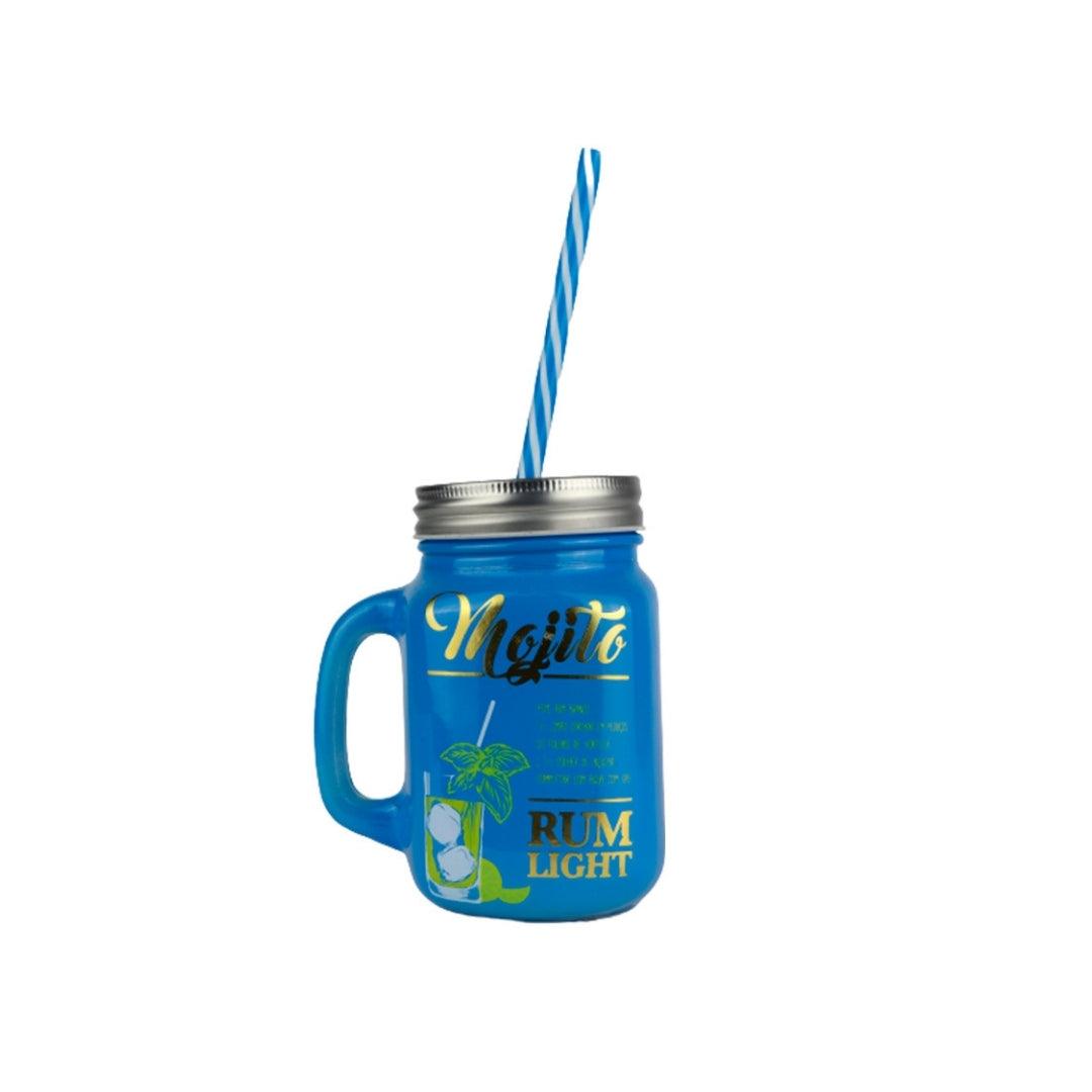 Caneca Jarrinha de Vidro 500ml c/ Tampa vintage para drinks - Federalle Express