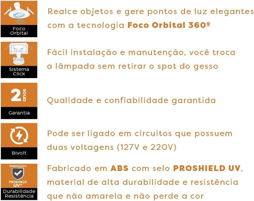 Embutido Dicróica MR16 Quadrado Chumbo Metálico Recuado - Federalle Express