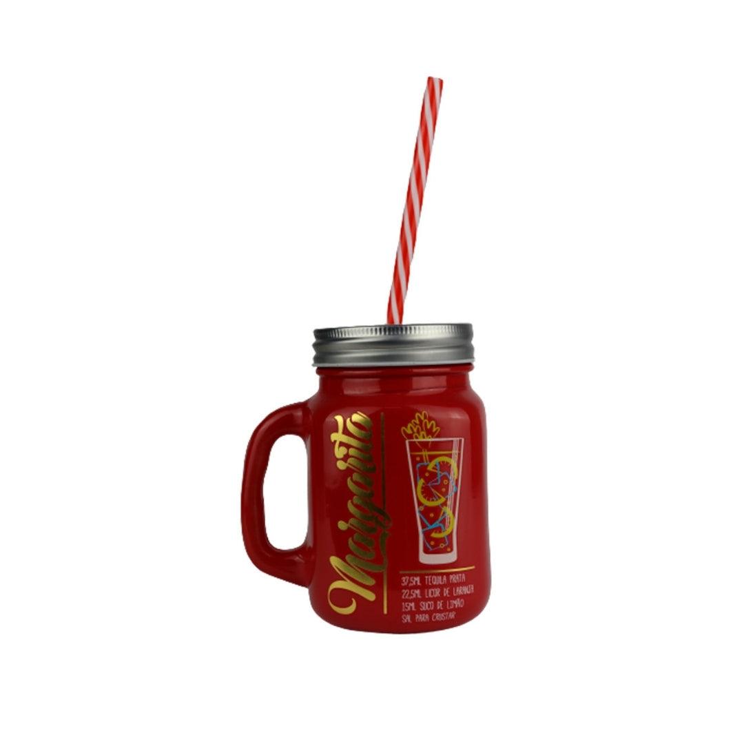 Caneca Jarrinha de Vidro 500ml c/ Tampa vintage para drinks - Federalle Express