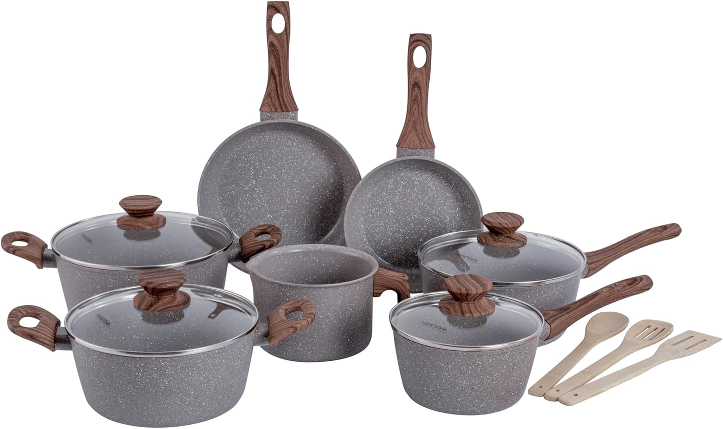 Jogo de Panelas 10 Peças Indução Cerâmica Grafito Style Cook