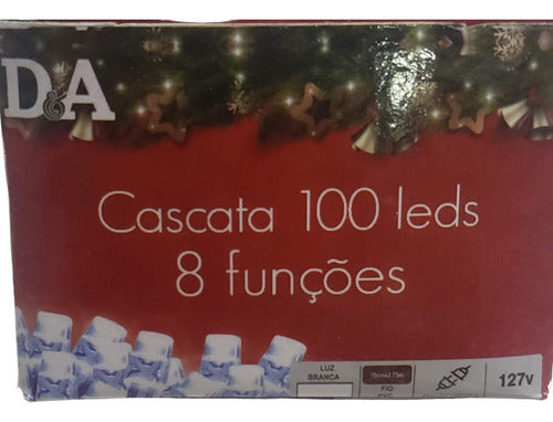 Pisca 100 LEDs Fio PVC com 8 Funções 127v Branco 8m Florarte