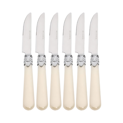 Facas de Mesa Romantic Pérola 6 Peças Mimo Style