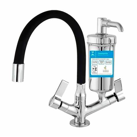 Torneira Gourmet Preta Cozinha de Mesa Com Filtro 2 refis Luxo Linda - 2167