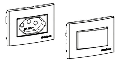 Conjunto Placa Com Suporte Para Móvel Clean Ebony Margirius