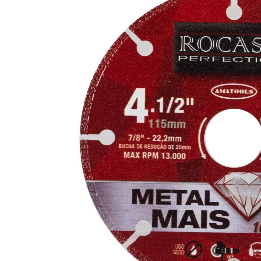 Disco de Corte Diamantado 4.1/2'' 115mm Rocast