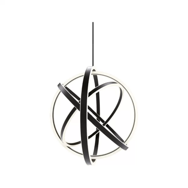 Pendente Ring Led 77w  3000K Bivolt  Preto - Orluce