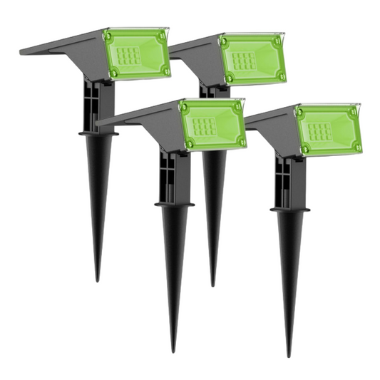 Conjuntos 4 Espetos Spot Solar 10LM Luz Verde Ecoforce