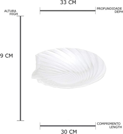 Centro de Mesa de Vidro Concha Perolada Lyor Pérola 33cm