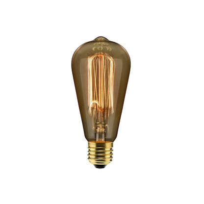 Lâmpada com filamento de carbono bulbo ST64 40W ÂMBAR 2400k 127v GALAXY