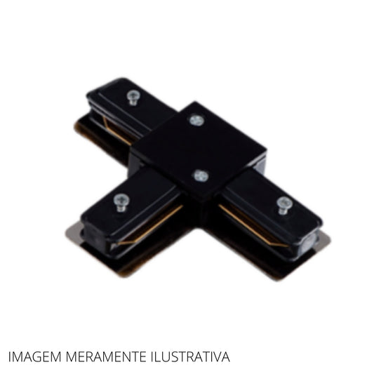 Conector para trilho eletrificado tipo T - Preto - LM941| Luminatti