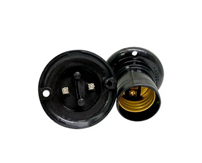 Kit de 5 Bocal Soquete E27 para Teto Preto Decorlux Plástico